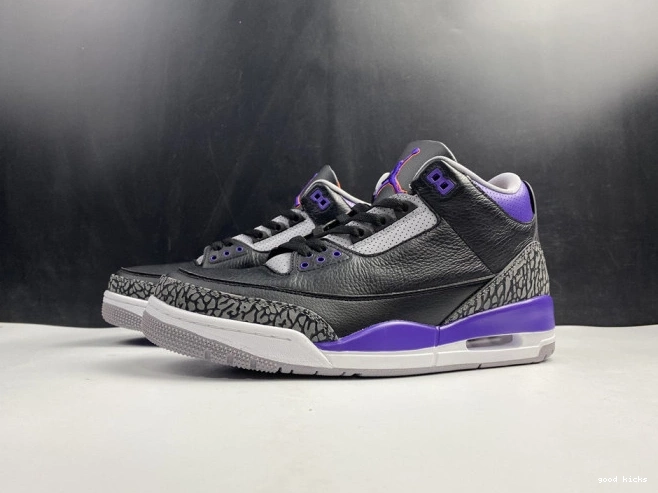 Air Jordan 3 Court 050 Purple Retro CT8532 Black 0720